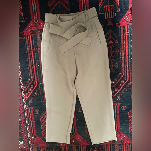 Wilfred Tie-Front Cropped Japanese Crepe Pants, sz 4/27 - Picture 6 of 6